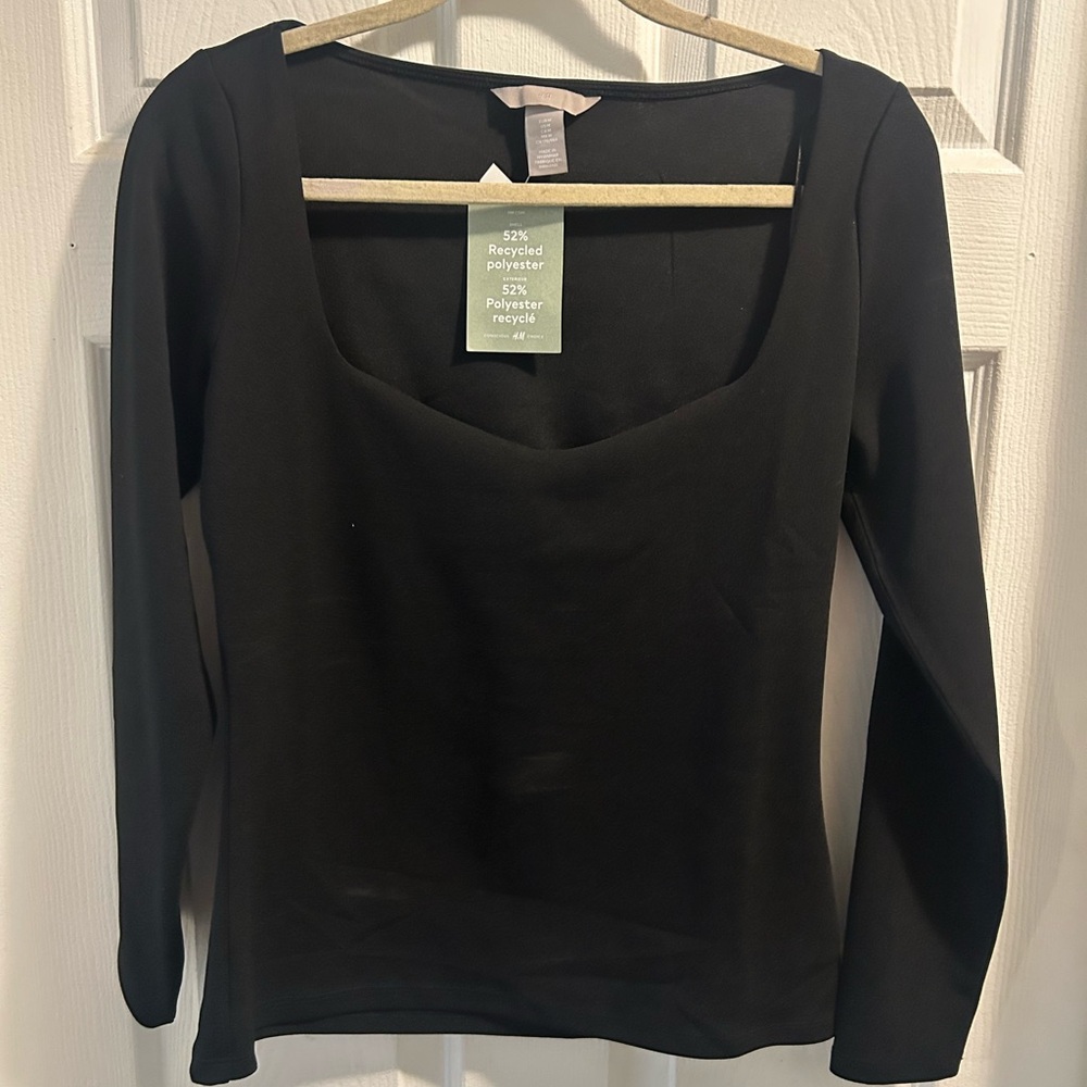 H&M Black Long Sleeve Bodysuit
